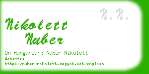 nikolett nuber business card